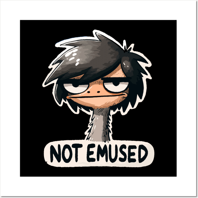 Not Emused Emo Emu Wall Art by DoodleDashDesigns